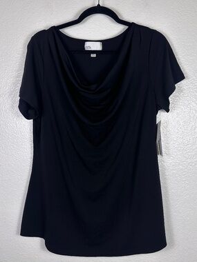 Nordstrom Rack Black Cow Neck Short Sleeve Top. Sz 1X.